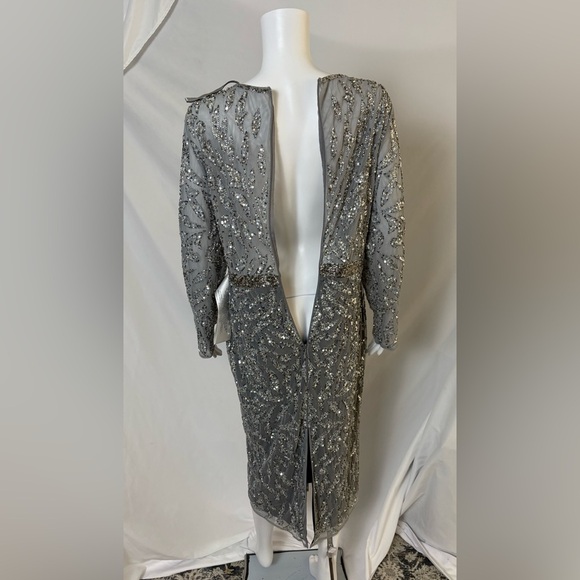 Mac Duggal 5521 Platinum Sequin Cocktail Dress – Size 14 (NWT) - Picture 9 of 13